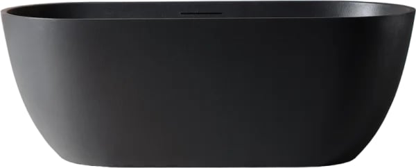 Ванна из искусственного камня Abber Frankfurt 170x75 см, отдельностоящая, черная, овальная, со сливо