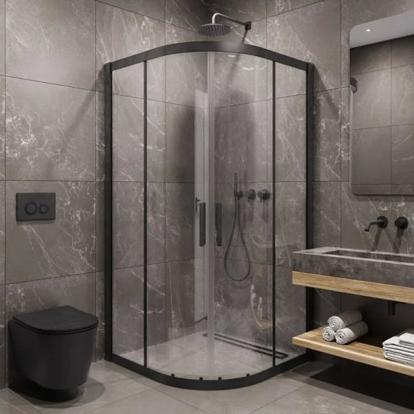 Душевой уголок Timo TPSS-100/03C-8 100x100 см, профиль черный, стекло прозрачное