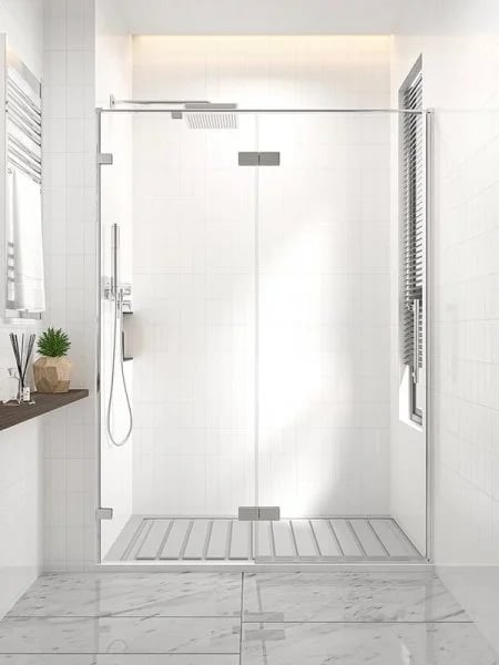 Душевая дверь в нишу Veconi Premium Alassio CH 120x200, профиль матовый хром, стекло прозрачное