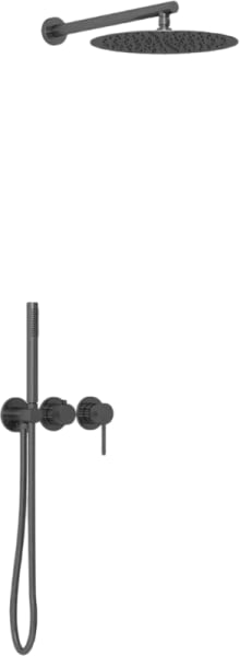 Душевой комплект Vincea Groove VSFW-4G01GM, С ВНУТРЕННЕЙ ЧАСТЬЮ, вороненая сталь