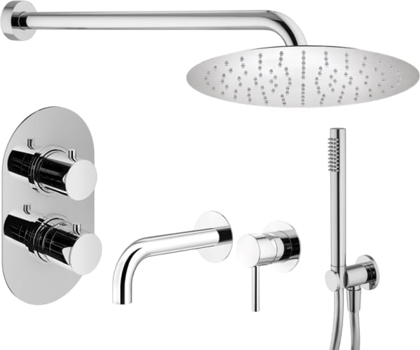 Комплект для ванной Plumberia Selection Ixo KITXOT18CR210 С ВНУТРЕННЕЙ ЧАСТЬЮ, хром