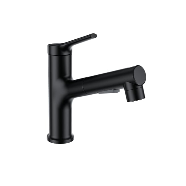 Смеситель для раковины Wonzon & Woghand WW-A40862-MB с выдвижным изливом, черный матовый
