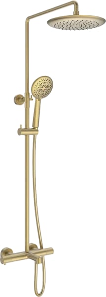 Душевая стойка Vincea Desire VSFS-1D1TBG, с термостатом, брашированное золото