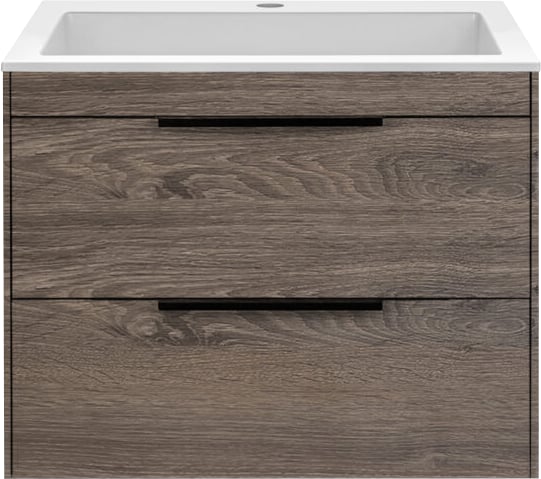 Тумба под раковину без столешницы Vincea Chiara 2D 60, подвесная, 2 ящика, темный дуб