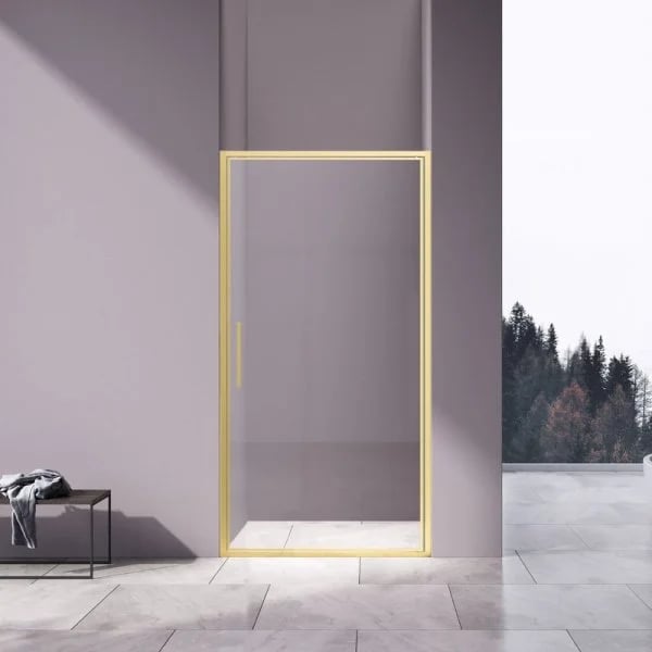 Душевая дверь Vincea Slim 8mm VDP-4SL100CLG, брашированное золото, стекло прозрачное