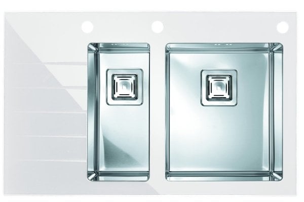 Мойка кухонная Alveus Crystalix 20 R, белое стекло