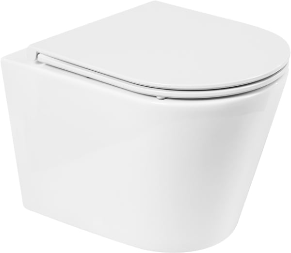 Унитаз подвесной BelBagno Flay-r BB053CHR BB870SC с микролифтом, безободковый, глянцевый белый