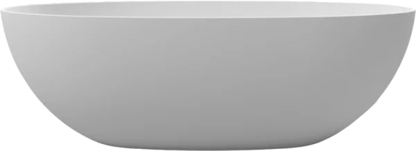 Ванна из искусственного камня WHITECROSS Diamond 170x85 см, отдельностоящая, матовая белая, овальная