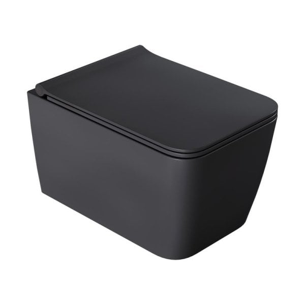 Унитаз подвесной Boheme Zen 967-SET безободковый, с микролифтом, anthracite