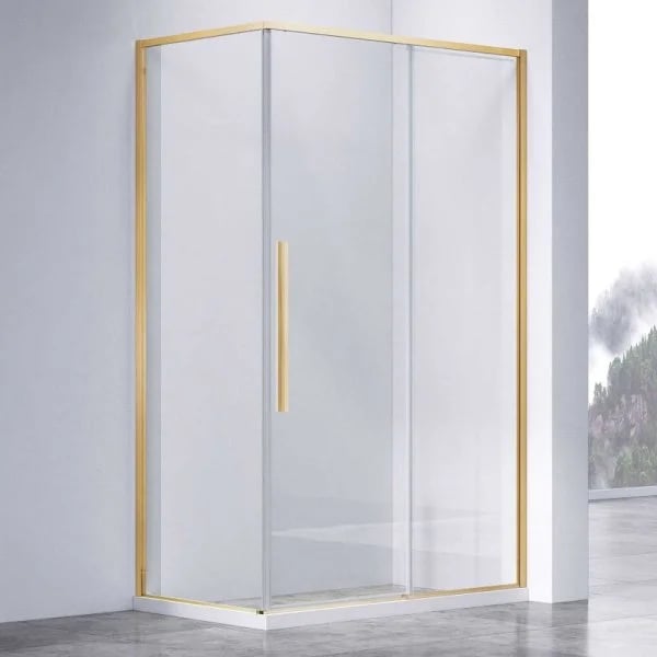 Душевой уголок Vincea Slim-N VSR-4SN8013CLG 130х80, профиль брашированное золото, стекло прозрачное