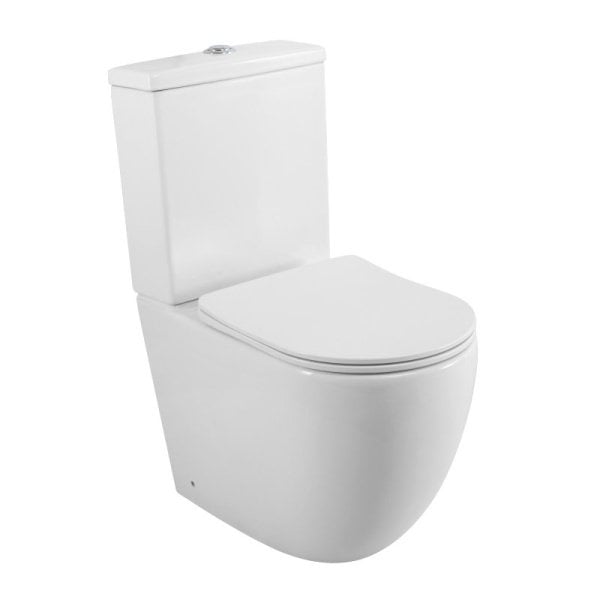Унитаз-компакт напольный BelBagno Amanda BB051CPR BB089SC с микролифтом, безободковый, глянцевый бел