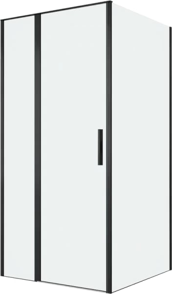 Душевой уголок Allen Brau Priority 100x100, профиль черный браш, стекло прозрачное