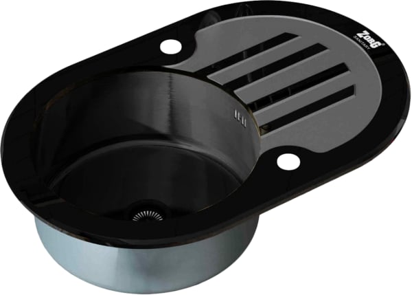 Мойка кухонная Zorg Inox Glass GL-7851-OV-BLACK-GRAFIT