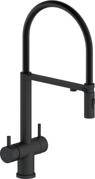 Смеситель для кухни AltroBagno Flusso 050204 NeOp с гибким изливом, матовый черный