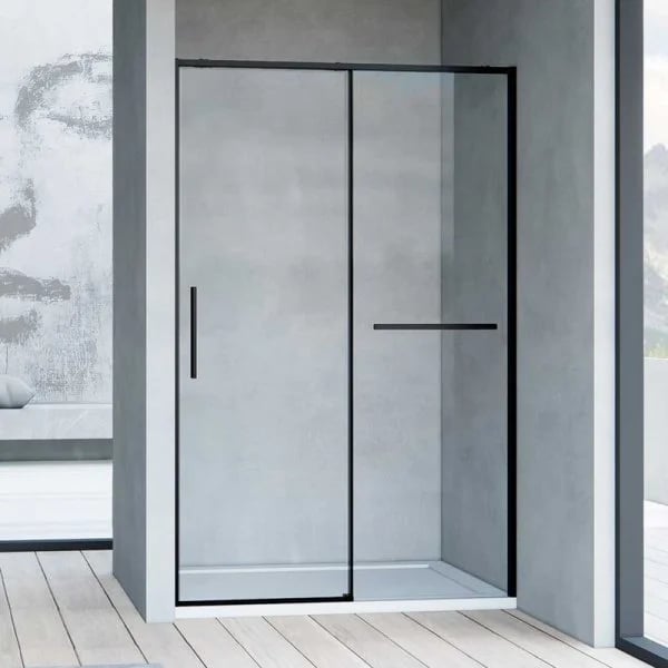 Душевая дверь в нишу Vincea Slim Soft VDS-1SS150CLB 150 см профиль черный, стекло прозрачное