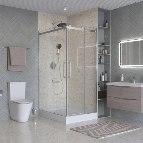 Душевой уголок BelBagno Marino 2 AH-2-120/90-C-CR 120x90, профиль хром, стекло прозрачное