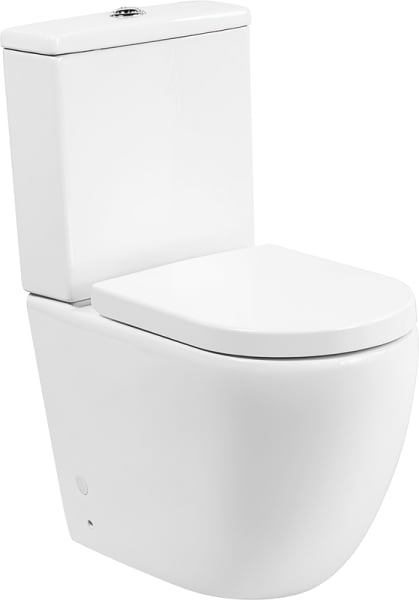 Унитаз-компакт напольный BelBagno Amanda BB051CPR BB865SC с микролифтом, безободковый, глянцевый бел
