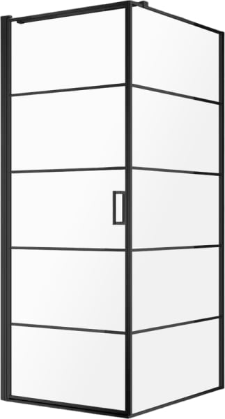 Душевой уголок AQUAme AQM5215-LH-9 90х90, профиль черный матовый
