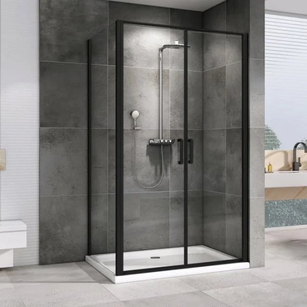 Душевой уголок Abber Sonnenstrand AG04100BC-S75B 100x75, профиль черный, стекло прозрачное