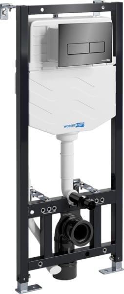 Система инсталляции для унитазов Wasserkraft Aller 10TLT.010.ME.PB03, с кнопкой смыва черной