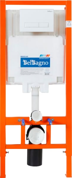 Инсталляция BelBagno BB002-80 + Кнопка Marmi BB009-MR-BIANCO белая