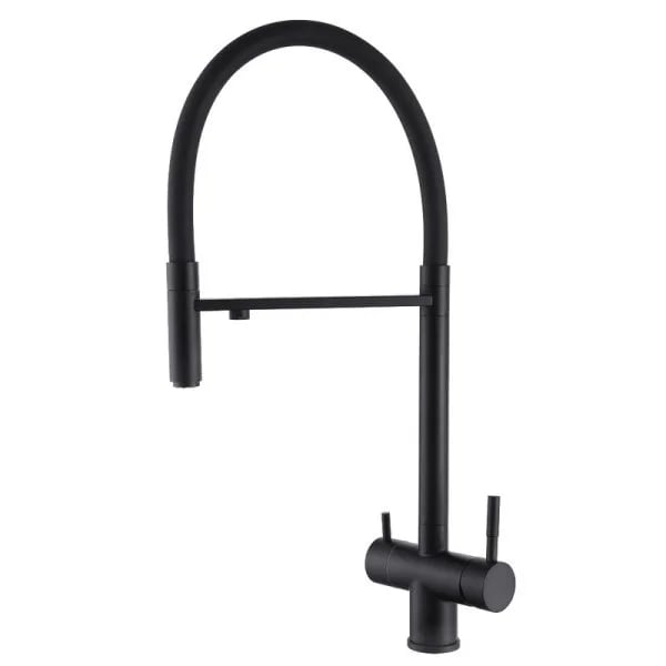 Смеситель для кухни Abber Wasser Kreis AF81141B, с гибким изливом, черный
