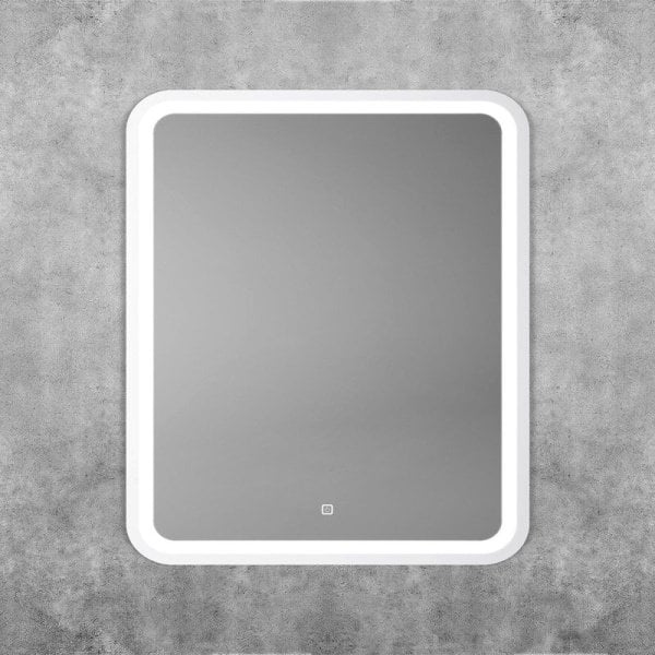 Зеркало Art&Max Genova White 60х80 белое, с LED-подсветкой, 6000К