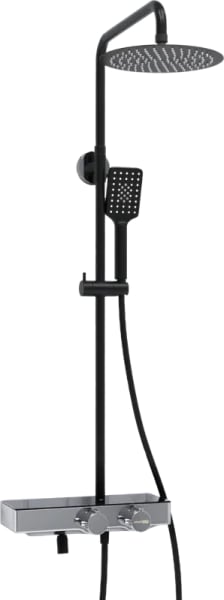 Душевая стойка Wasserkraft Abens 2000 A114.258.130.CB Thermo, с термостатом, черная