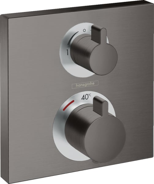 Термостатический смеситель встраиваемый Hansgrohe Ecostat Square 15714340, для душа, шлифованный чер