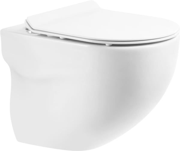 Унитаз подвесной BelBagno Onda BB066CHR BB2111SC с микролифтом, безободковый, глянцевый белый