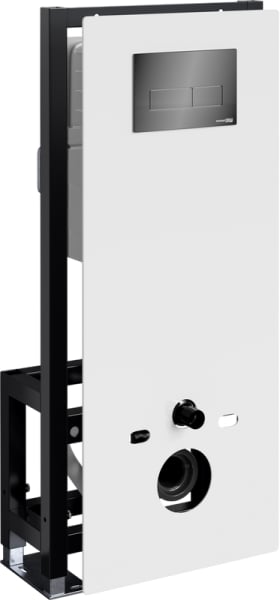 Система инсталляции для унитазов Wasserkraft Glan 66TLT.010.ME.WH.PB03, с кнопкой смыва черной