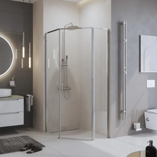 Душевой уголок BelBagno Uno 195 PH 1 100/80  C Cr стекло прозрачное
