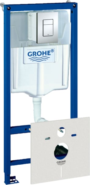Система инсталляции для унитазов Grohe Rapid SL 38775001, 4 в 1 с кнопкой смыва
