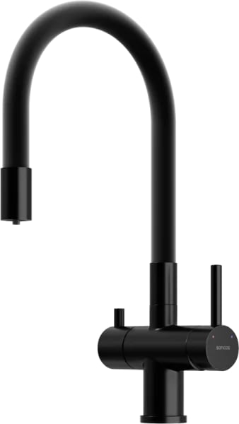 Смеситель для кухни Sancos Lucia SC4004MB с гибким изливом, черный матовый