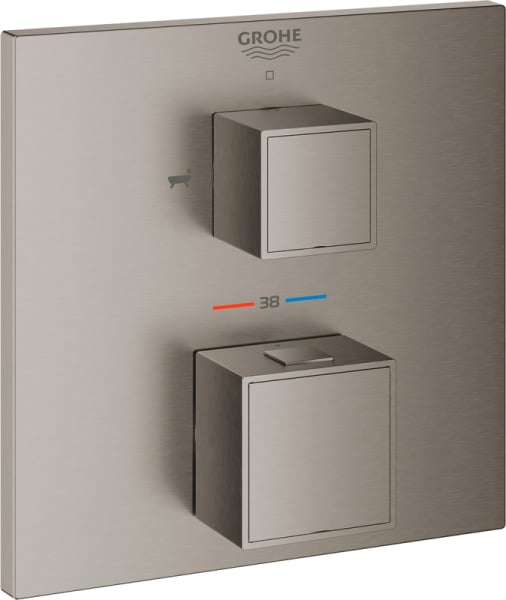 Термостатический смеситель встраиваемый Grohe Grohtherm Cube 24155AL0 для ванны с душем, темный граф