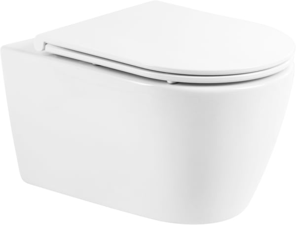 Унитаз подвесной BelBagno Marino BB105CHR BB870SC с микролифтом, безободковый, глянцевый белый
