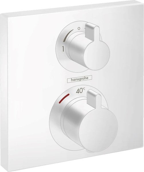 Термостатический смеситель встраиваемый Hansgrohe Ecostat Square 15714700, для душа, матовый белый
