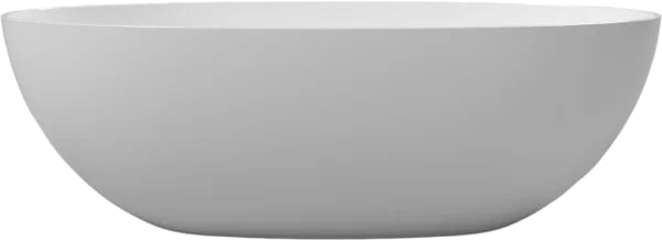 Ванна из искусственного камня WHITECROSS Diamond 170x85 см, отдельностоящая, белая, овальная, с донн