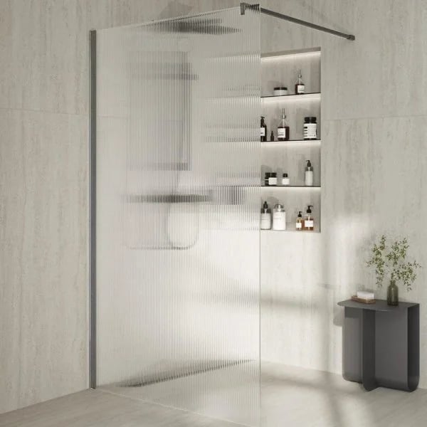Душевая перегородка KERAMA MARAZZI Cristallo CT.100.WI.CR 100 см, профиль хром, стекло рифленое