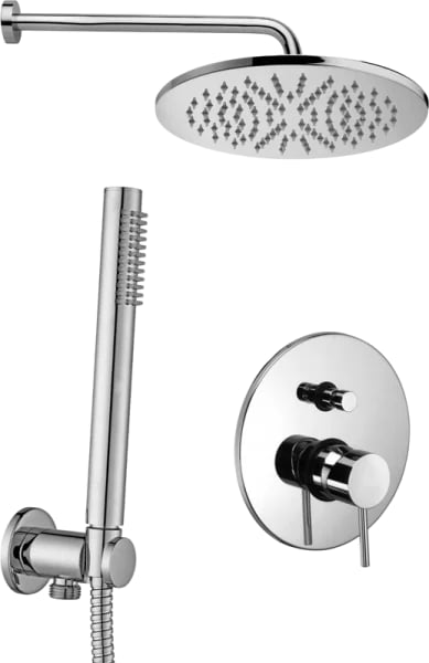 Душевой комплект Paffoni Light KITLIG015CRKING, С ВНУТРЕННЕЙ ЧАСТЬЮ, верхний душ 30 см, хром