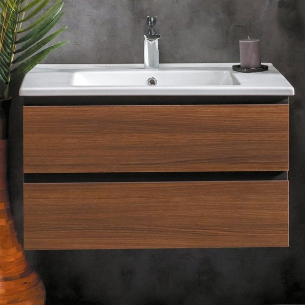 Тумба под раковину без столешницы Armadi Art Capolda 85 dark wood