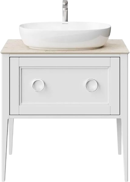 Тумба под раковину без столешницы KERAMA MARAZZI Plaza Classic Neo 80 с органайзером, белая матовая