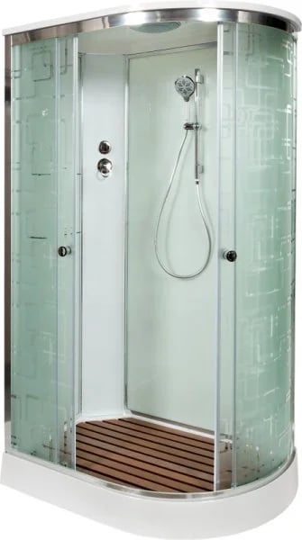 Душевая кабина DTO EM1511L 110х80, профиль хром, стекло матовое с узором