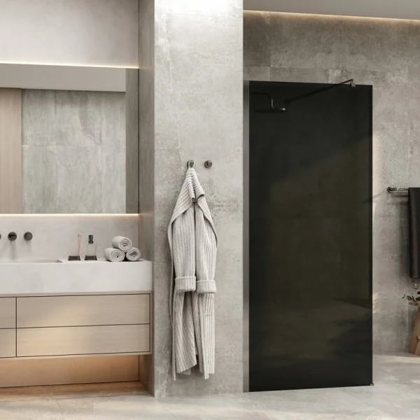 Душевая перегородка Wasserkraft Rur 30W 100 см, профиль хром, стекло тонированное