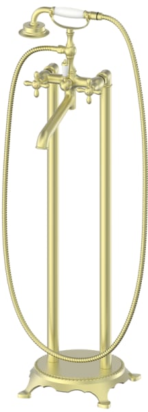 Напольный смеситель для ванны с душем Wonzon & Woghand WW-88649020-BG, С ВНУТРЕННЕЙ ЧАСТЬЮ, браширов