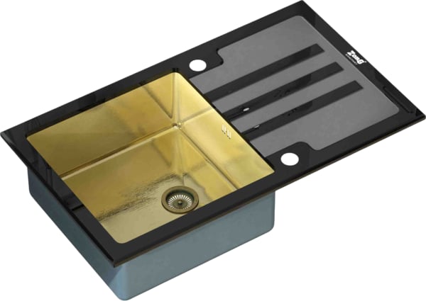 Мойка кухонная Zorg Inox Glass GL-7851-BLACK-BRONZE черное стекло