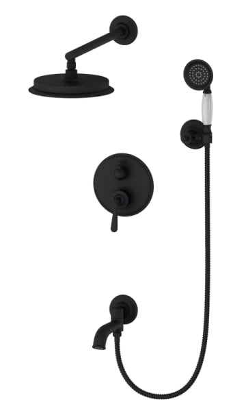 Душевой комплект Wonzon & Woghand WW-88939008-MB, С ВНУТРЕННЕЙ ЧАСТЬЮ, матовый черный