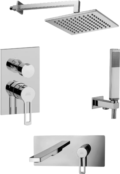 Комплект для ванной Paffoni Ringo KITRIN018CR105KING С ВНУТРЕННЕЙ ЧАСТЬЮ, верхний душ 30 см, хром