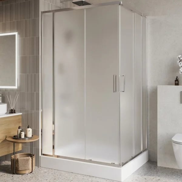 Душевой уголок BelBagno Luce AH-22-120/100-P-Cr профиль хром, стекло рифленое