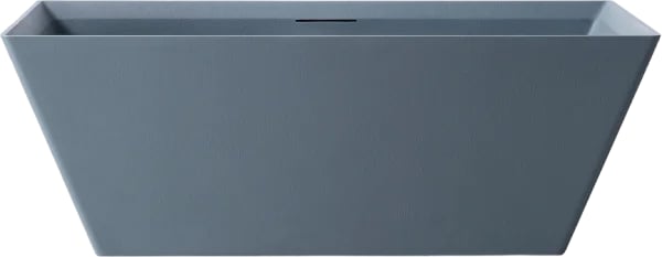 Ванна из искусственного камня Abber Berlin 170x75 см, отдельностоящая, серая, со сливом-переливом